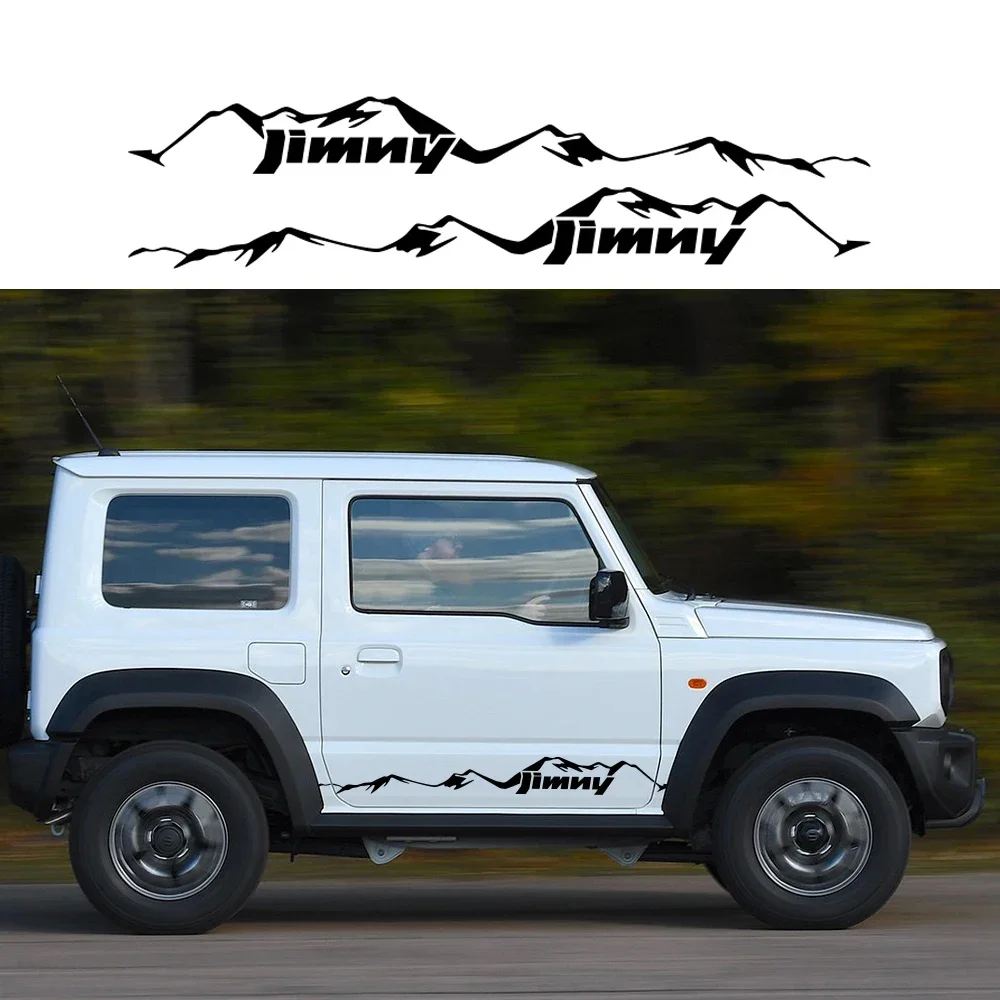 

1 комплект, боковые наклейки на дверь автомобиля для Suzuki Jimny JB73 JB74, графический горный стиль, тюнинг, автоаксессуары, виниловая пленка, декоративные наклейки