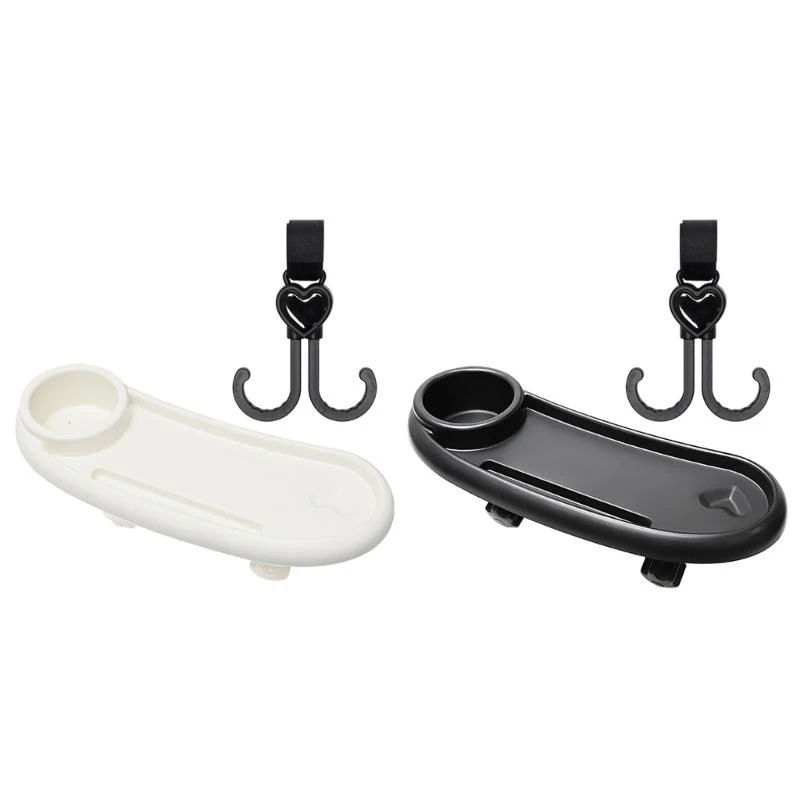

High-performance Stroller Tray with Hooks Baby Stroller Meal Tray Durable 4XBC