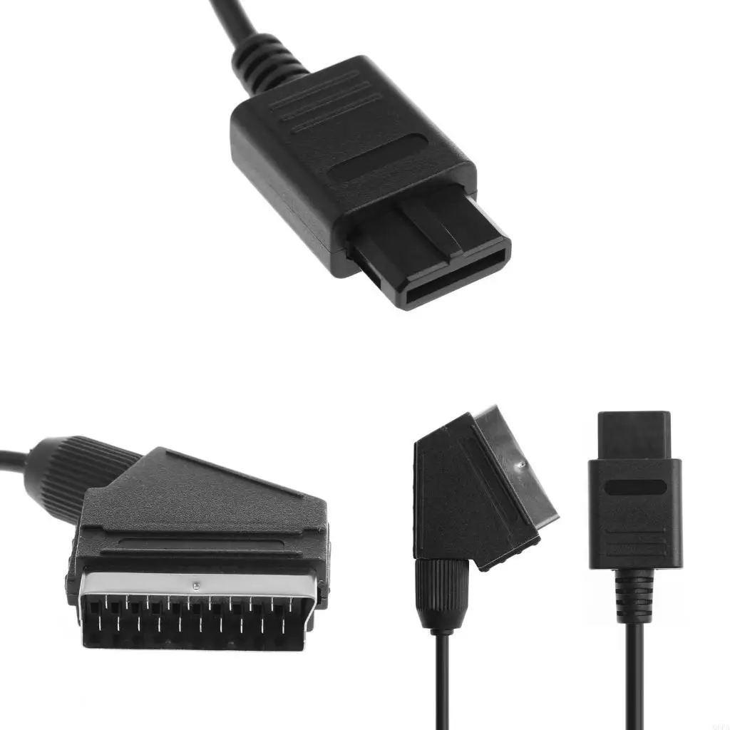 Q6PA 1.8M/6FT A/V Video Game Cable Scart Cable For SNES for Gamecube and N64 for NGC Console for NTSC system