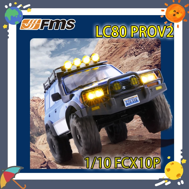 FMS 1/10 LC80 PRO V2 FCX10 Land Patrol Brushless Remote Control Climbing Vehicle 4WD Dual Speed Differential Lock