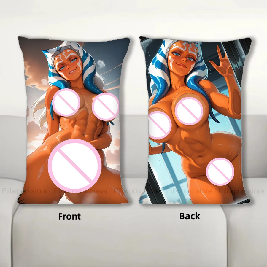 R18 + Dakimakura أنيمي Ahsoka وسادة للجسم غطاء وسادة أريكة مزدوجة الجانب طباعة رمي كيس وسادة 40X60cm #2