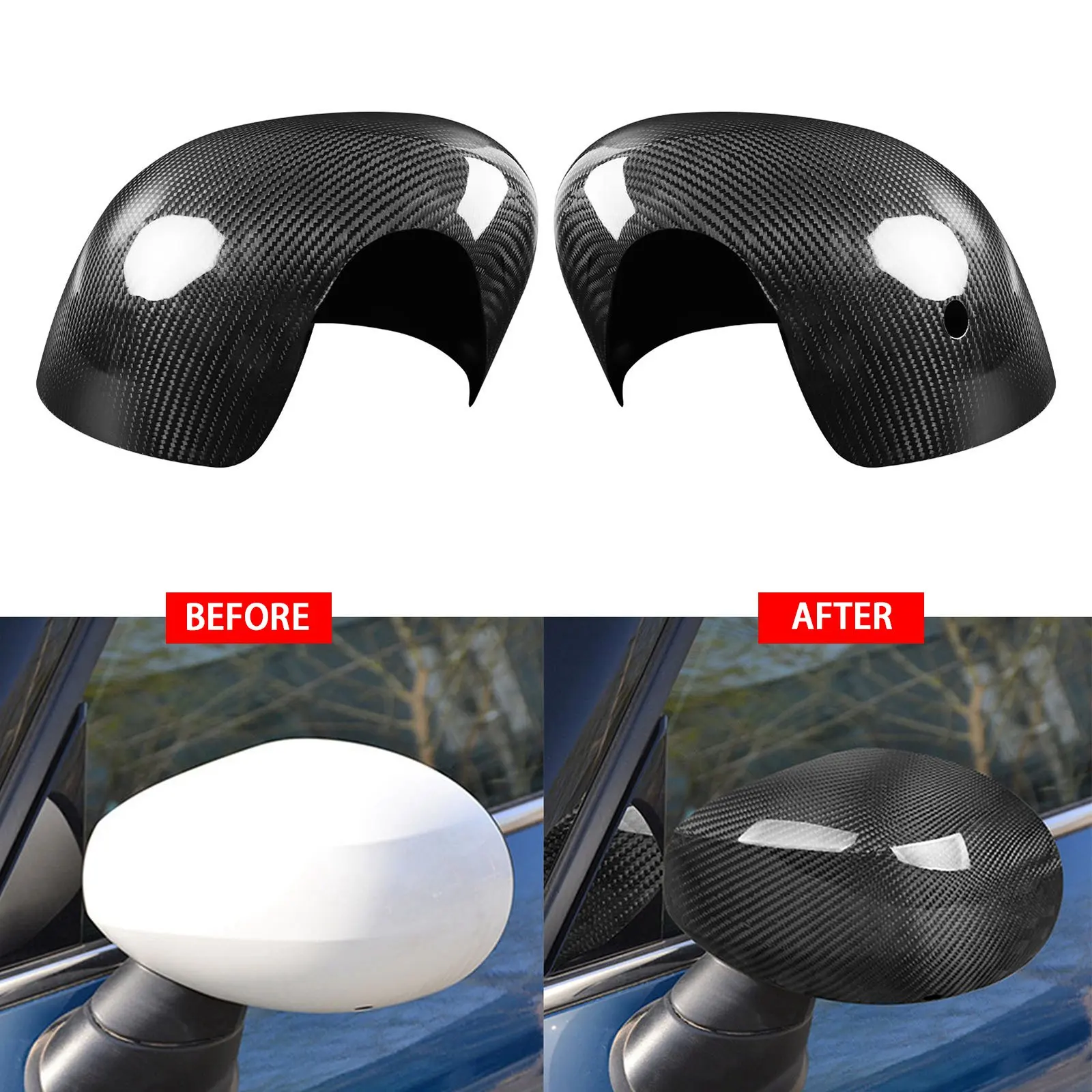 For BMW Mini Cooper S F54 F55 F56 F57 F60 2020 - 2023 With light hole Rear View Mirror Cap Cover view 6