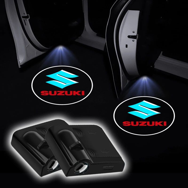 Luz con logotipo de puerta de coche, accesorios de lámpara de cortesía de bienvenida láser HD para Suzuki Swift Sport Jimny Grand Vitara Alto SX4 Samurai, 1/2 Uds.