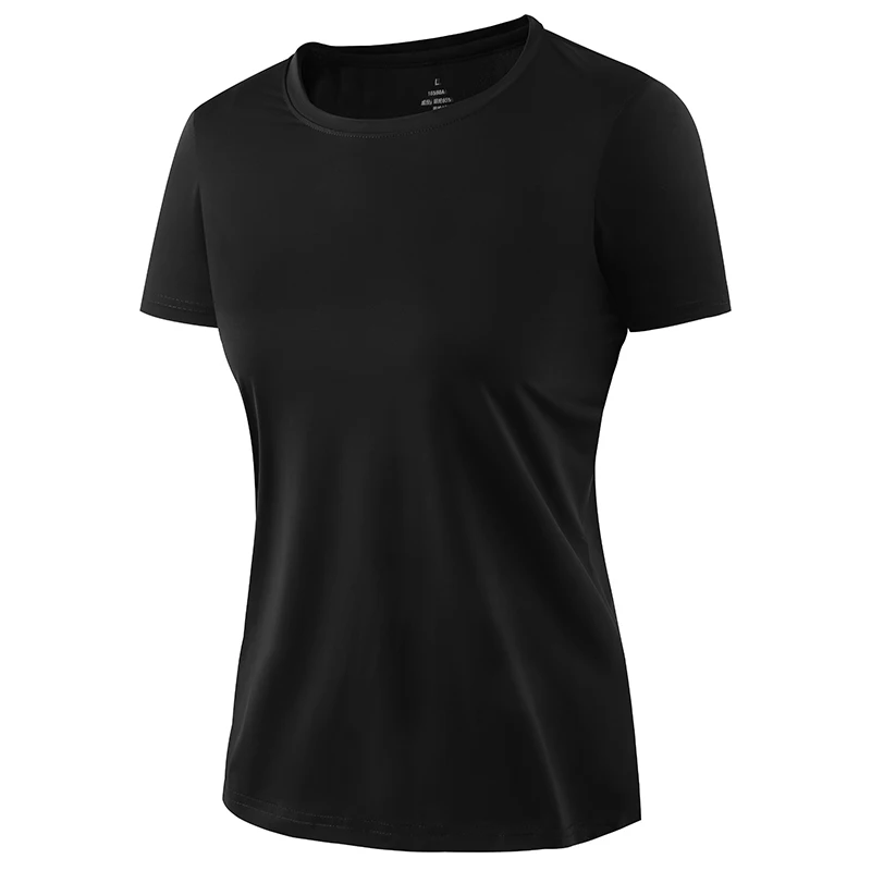 Neue Frauen Sommer Freizeit Sport Laufen Eis Seide schnell trocknende T-Shirt Mode vielseitige Rundhals ausschnitt Kurzarm Top weiblich