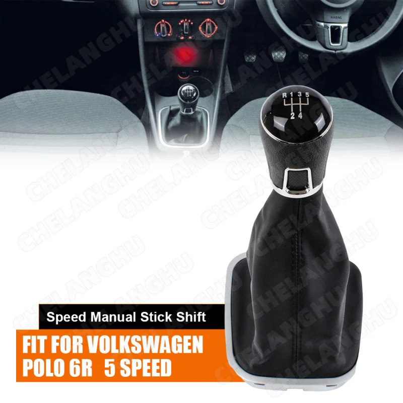 5/6 Speed  For VW Polo 6R 6C 2009 2010 2011 2012 2013 2014 2015 2016 2017 2018 Car-Stying Gear Stick Gear Shift Knob Boot