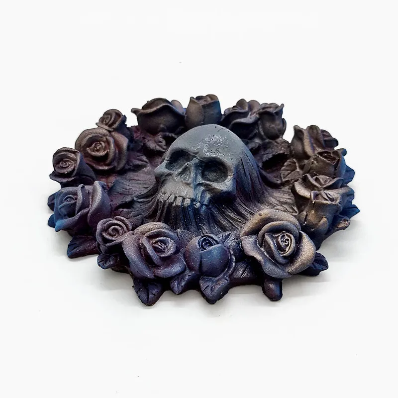 Silicone mold rose funeral skull Halloween decoration tool DIY gypsum, resin handicraft mold