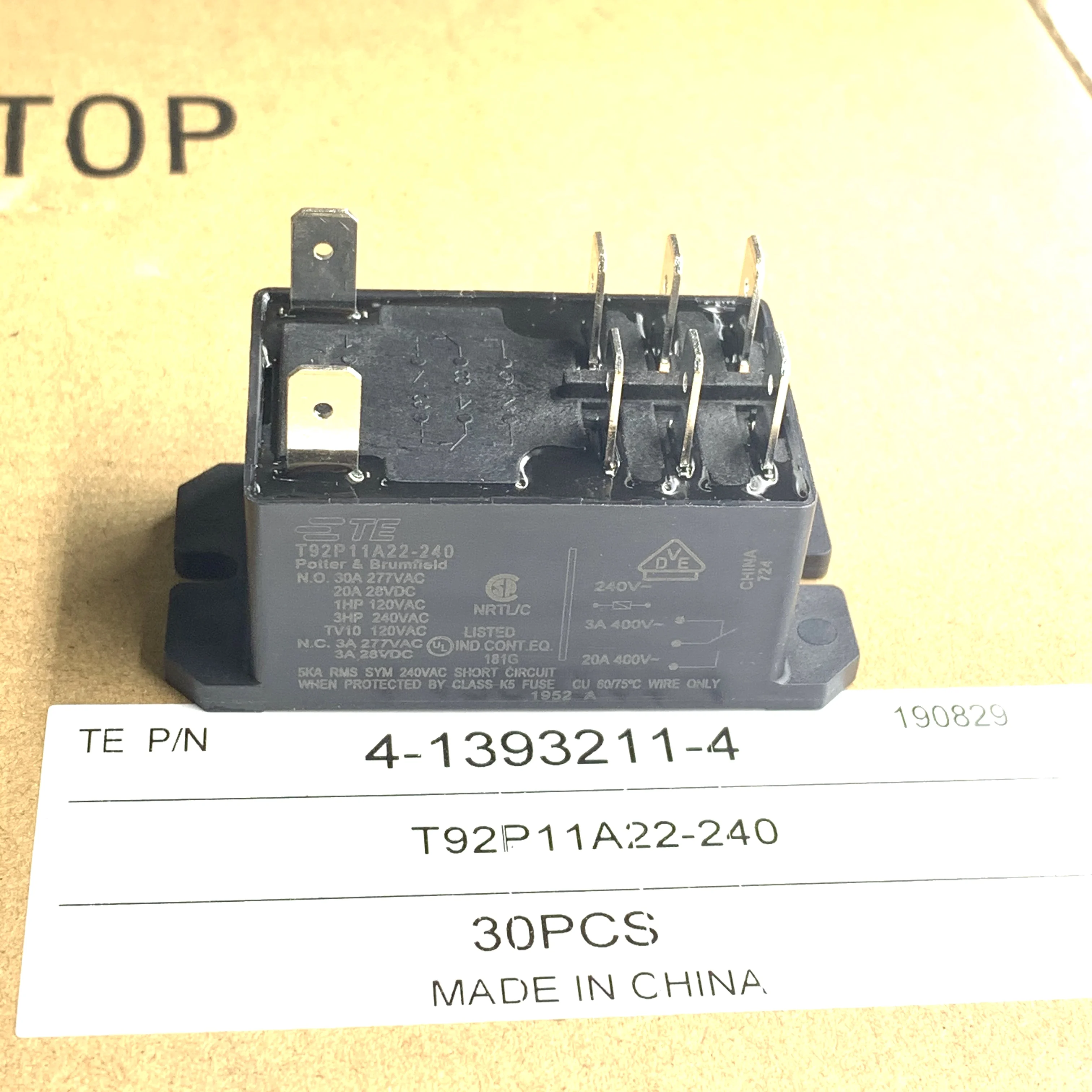 New T92P11A22-240 relay coil 240VAC 30A load 8PIN