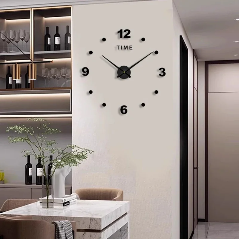 Relojes de pared de lujo para interiores, Mural artístico Digital para sala de estar, reloj de pared grande para restaurante, Horloge Murale silenciosa, decoración del hogar