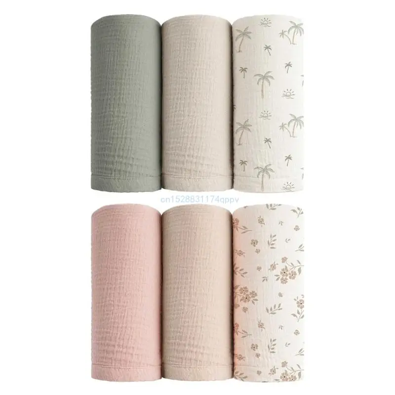 

3pcs Cotton Blanket for Baby 2-Layer Gauze Throw Comfortable Bath Towel Swaddles Wrap Soft & Breathable Dropship