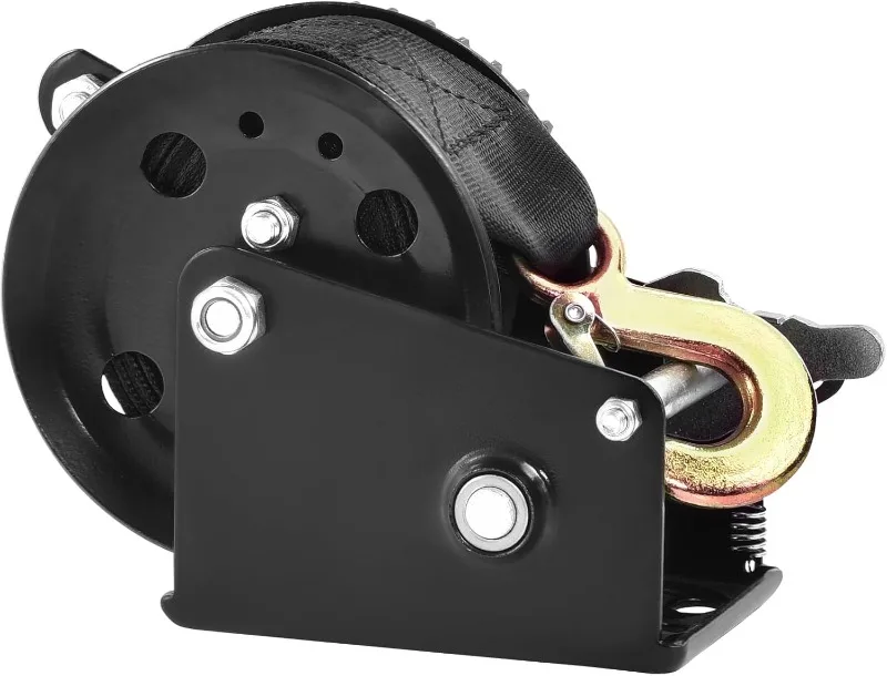 SucceBuy ونش اليد قارب مقطورة ونش الثقيلة حبل كرنك حزام البوليستر وواسعة اتجاهين دليل تعمل كرنك اليد ونش