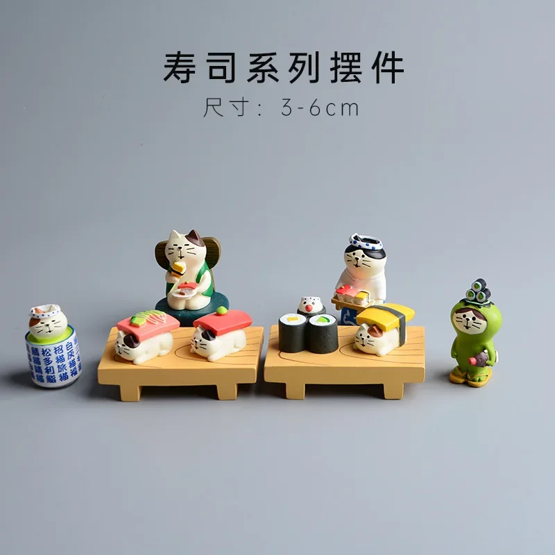 ZAKKA суши, милая модель кота, смола, ремесленные настольные миниатюры, украшения, декор, фигурки, реквизит для фотосъемки, игрушки