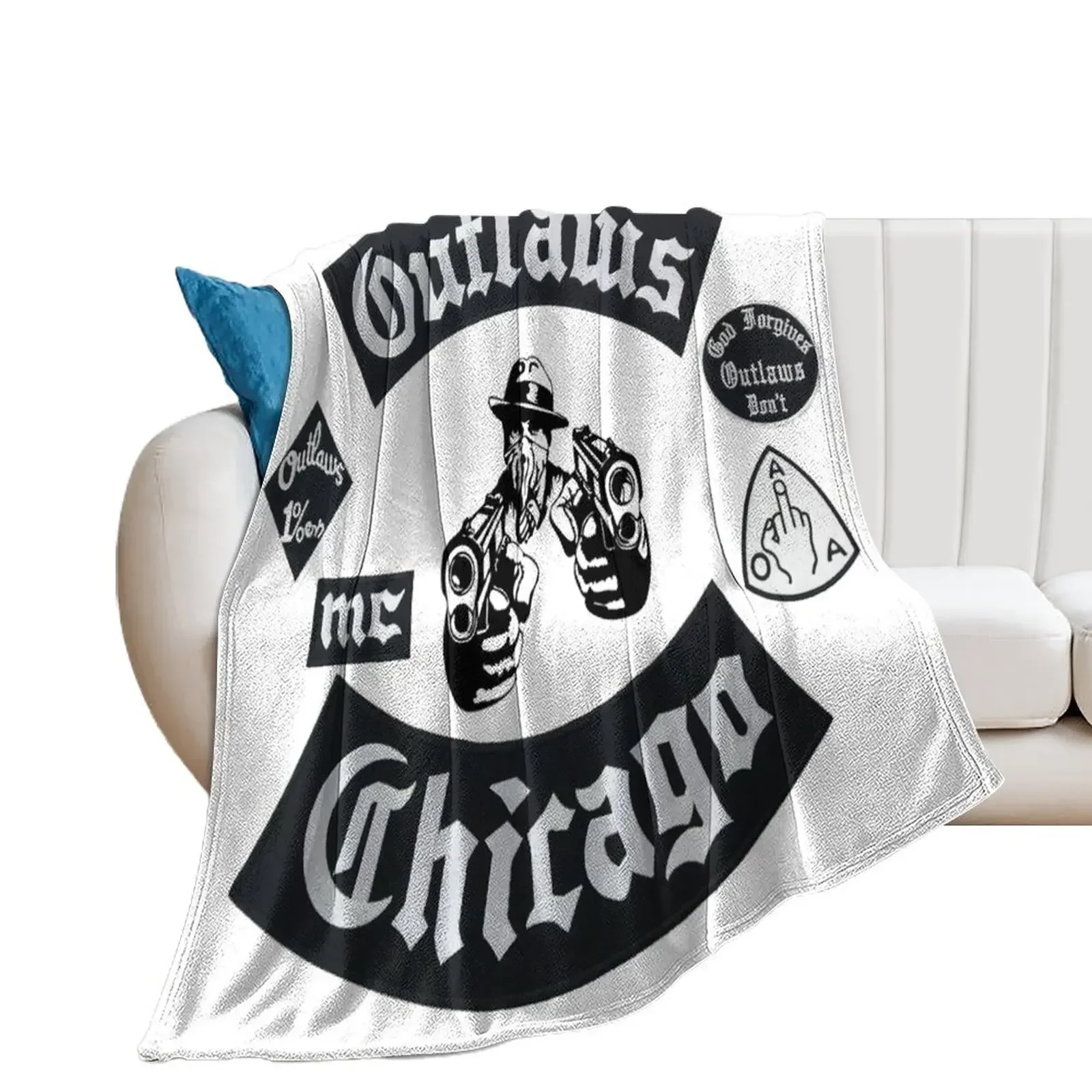 CHICAGO OUTLAWS MOTORCYCLE CLUB Throw Blanket Luxury Throw Hairys Blankets