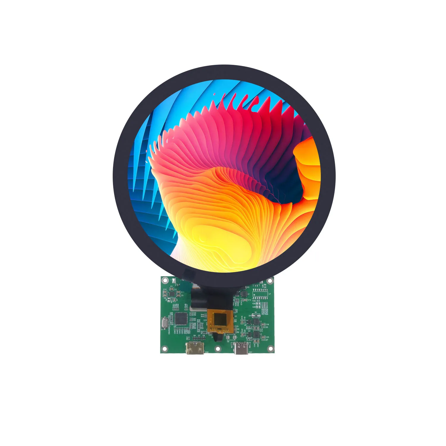 Fotografia 3: Ips 5 Polegada 1080x1080 tft display circular círculo painel lcd tela de toque redonda fhd 1080p interface mipi com placa driver hdmi