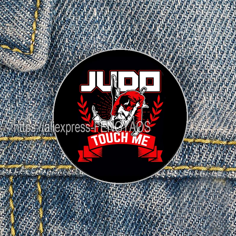 Stainless Steel Y2k Punk Taekwondo Pin Custom Cool Martial  Art Judo Brooches  Karate / Aikido Badge Gift for Friend