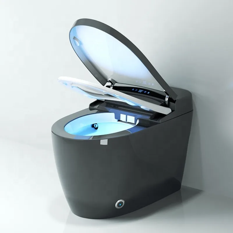 

110V/220V Modern Electric Smart Toilet Toilet Automatic Black Smart Toilet with Bidet Seat Heating