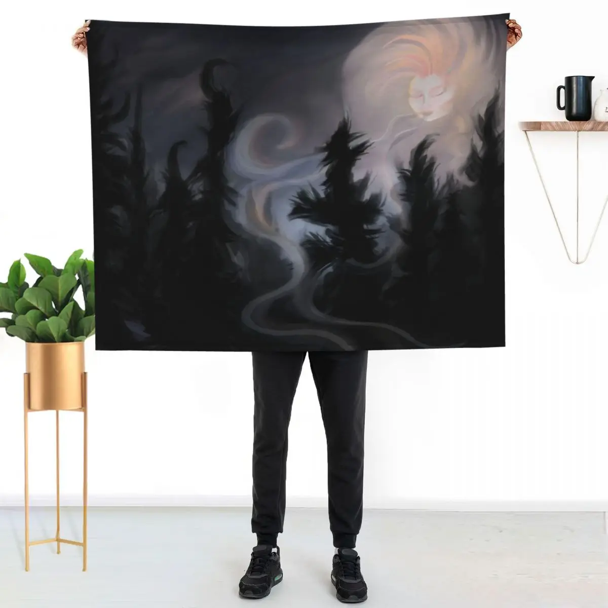 The Moon is Blazing Throw Blanket Sofa Throw Winter beds Sofa Quilt Decorative Throw Luxury Thicken Bed Fashionable Blankets