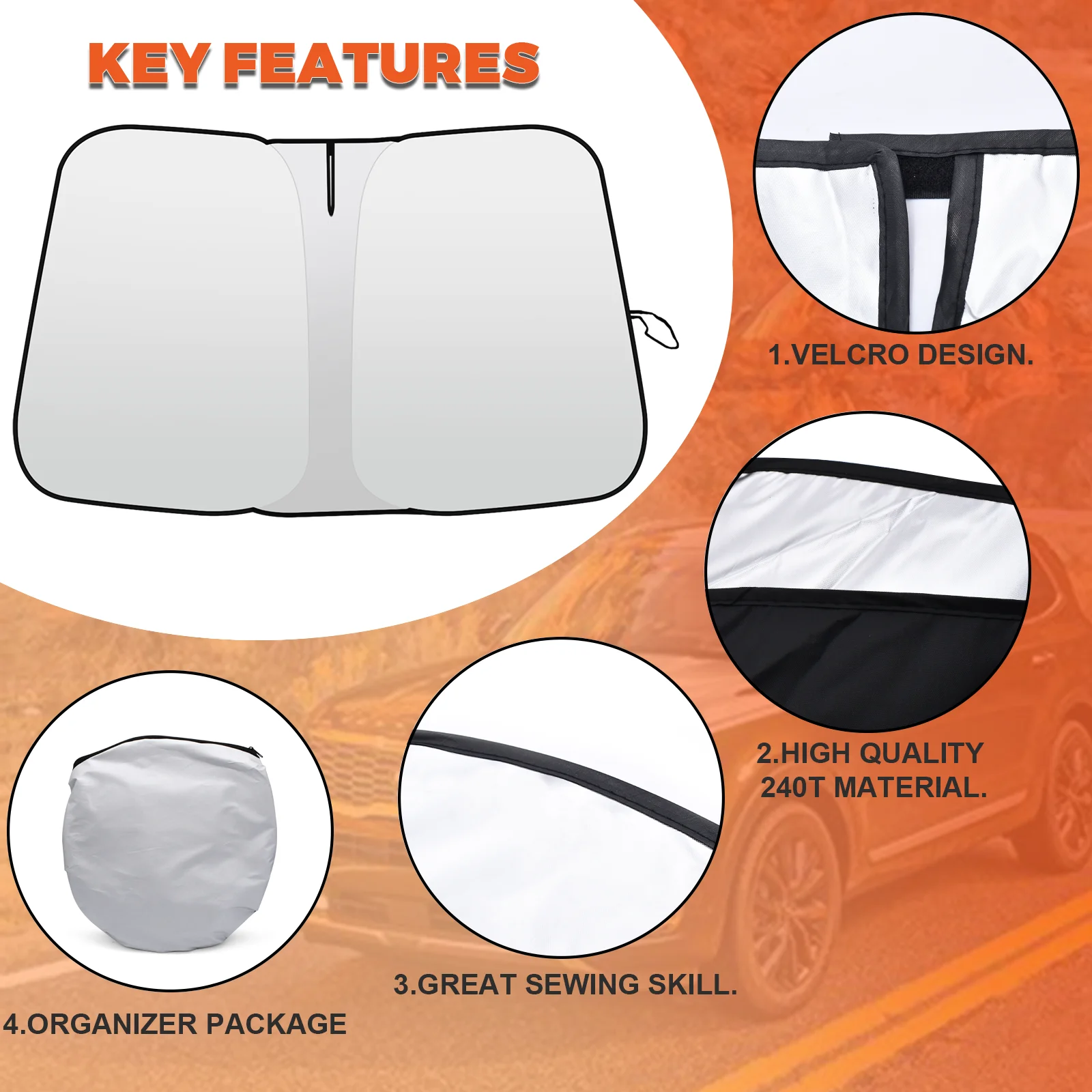 

For Kia Forte Accessories 2019-2024 Car Windshield Sunshade Cover Front Window Sun Shade Visor Auto Interior UV Protection