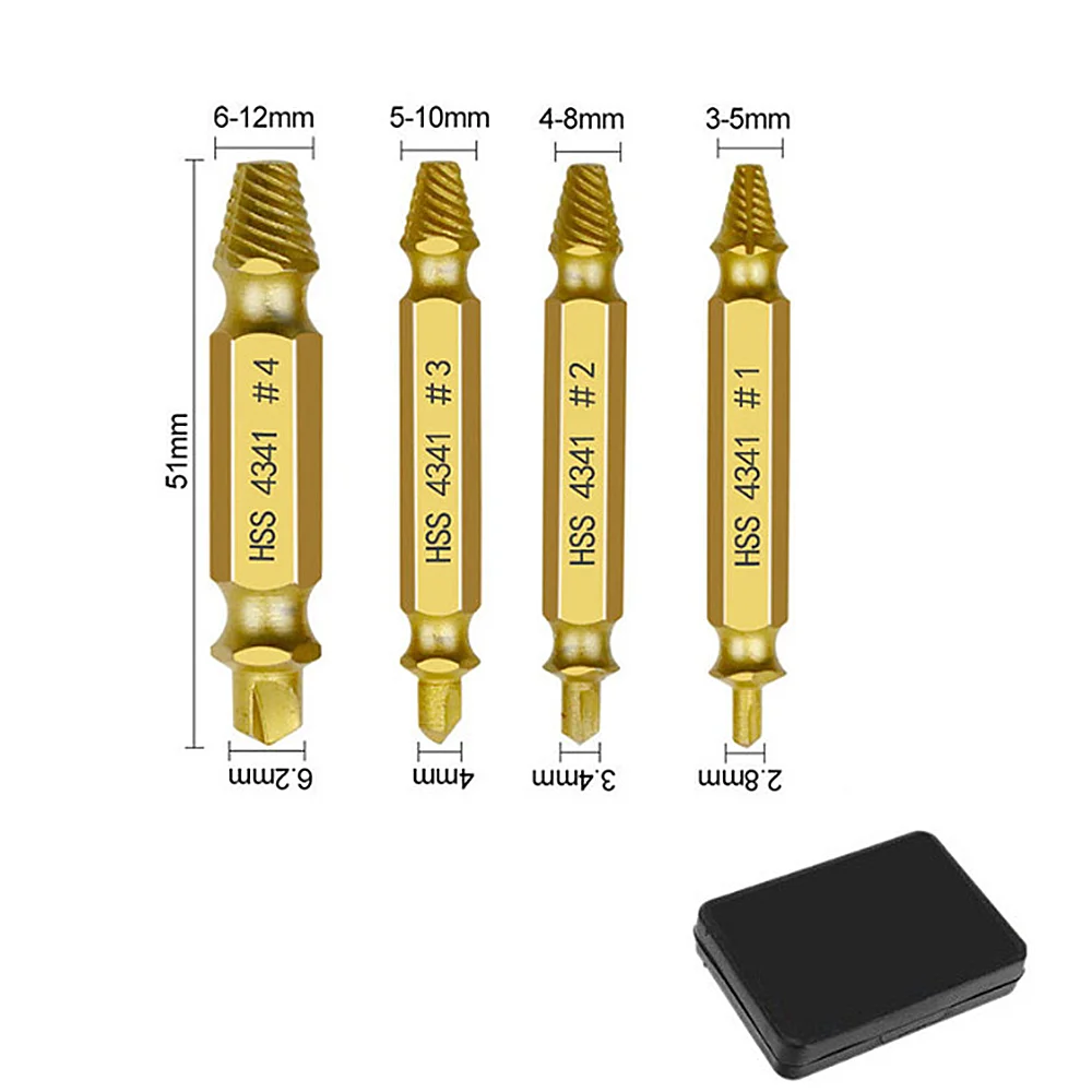مجموعة مستخرج المسمار التالف HSS مثقاب جردت مزيل مكسور صغير بسهولة إخراج عدة أدوات كهربائية سهلة الهدم #4