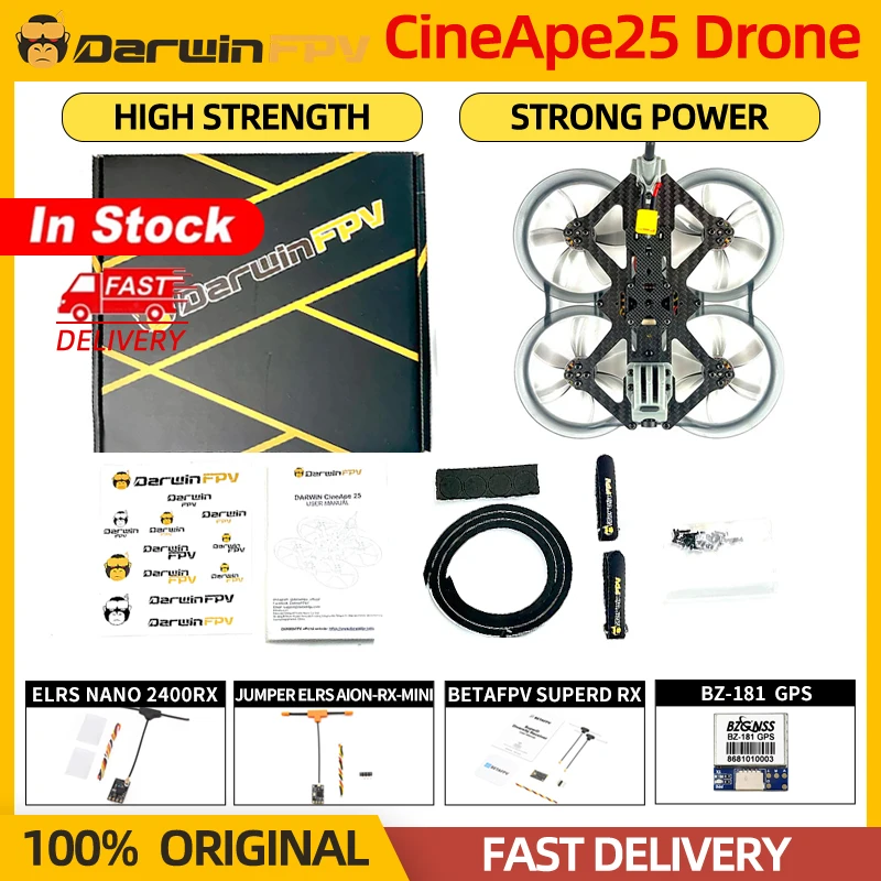 DarwinFPV CineApe25 Analog 4S Cinematic Whoop FPV 2.5inch CineApe 25 For Caddx Ant F411 FC RC FPV Racing Drone Quadocopter 