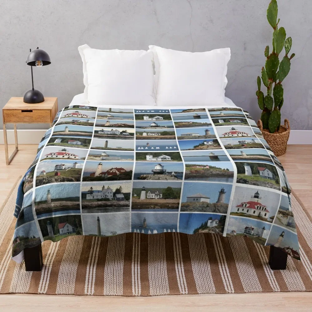 

Maine Lights Throw Blanket Summer Cool Breathable Blanket for Sleeping