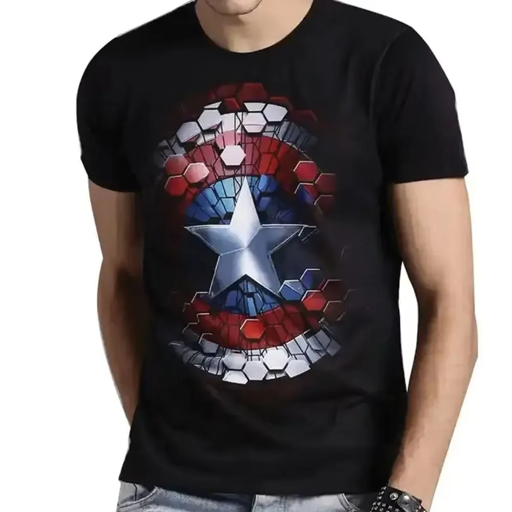 

2026Marvel Spring, Summer, Loose, Fashionable, Cartoon Print Short-Sleeved T-Shirt, Pure Cotton Top