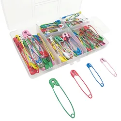 130pcs/box Color Safety Pins Multi Size Brooch Clothing Decoration Tag Accessories Fixed Pin Combination Set DIY Crafts Sewing