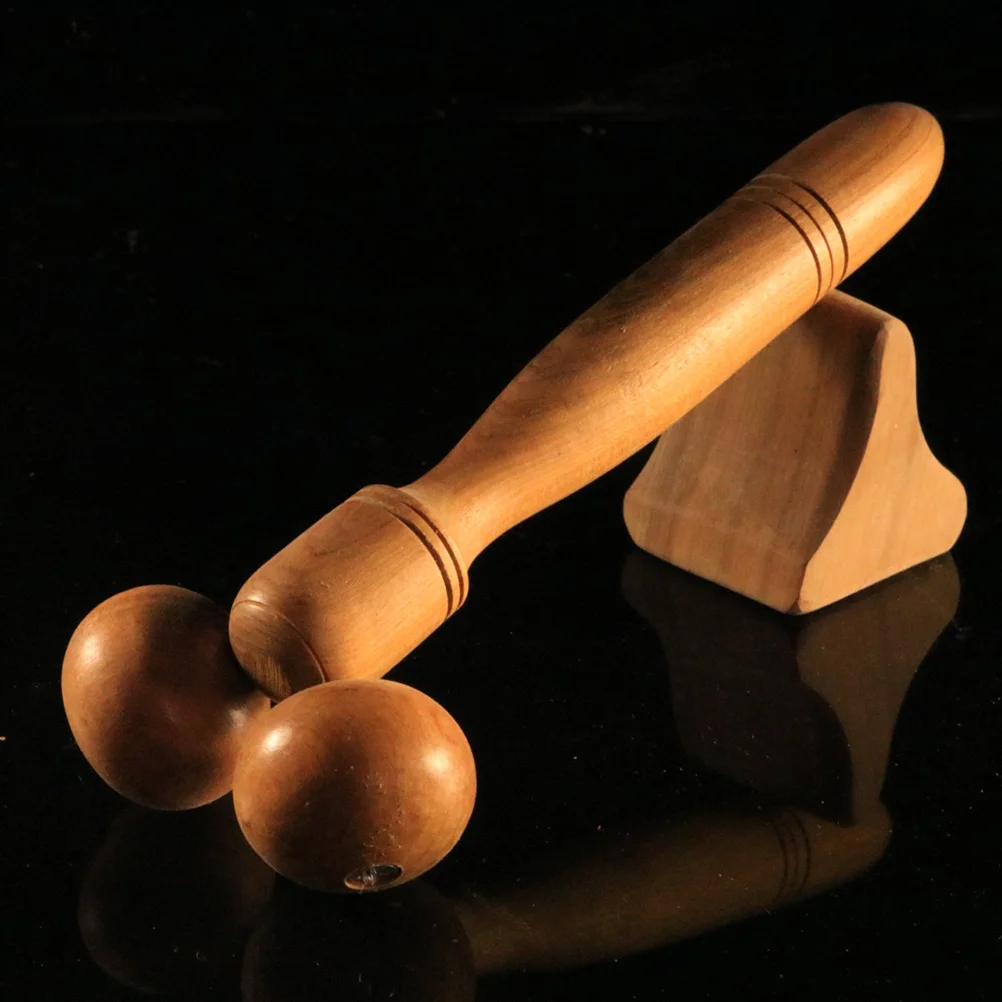 أسطوانة تدليك خشبية لاسترخاء الجسم بالكامل وتخفيف آلام الأنسجة العميقة وعصي تدليك للرقبة والكتف والساقين الخلفية #4