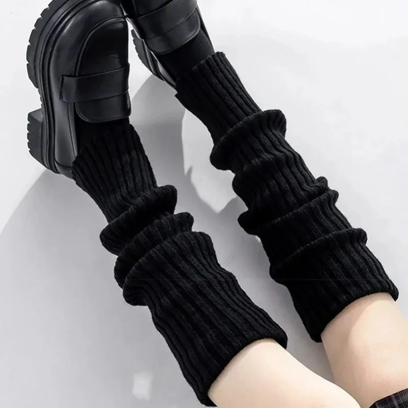 Y2K Winter Leg Warmers Japanese Lolita Long Socks Wool Knitted Foot Cover Arm Warmer Autumn Winter Crochet Heap Sock Boot Cuffs