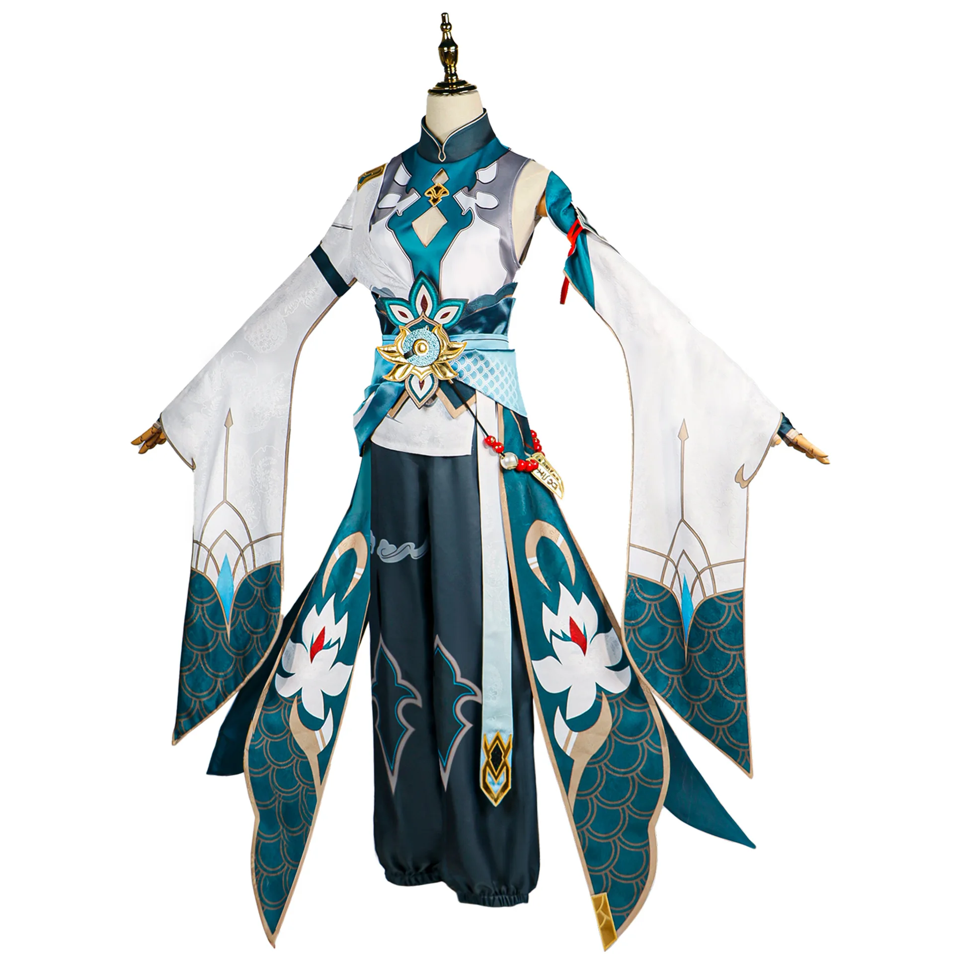 Jeu Dan Heng Imbibitor Lunae Cosplay Costume, Honkai Star Rail, perruque longue avec accessoires, uniforme pour hommes, trempé, accessoires de fête d'Halloween