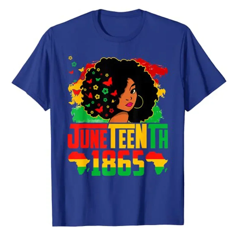 Juneteenth é meu dia da independência afro melanina preto camiseta feminina 16 de junho desde 1865 camiseta gráfica topo moda rainha mulher roupa