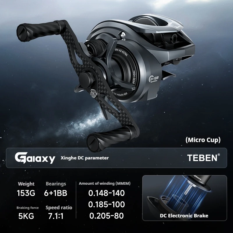 New TEBEN Gaiaxy 7.1：1 Fishing Reels DC Intelligent Bluetooth