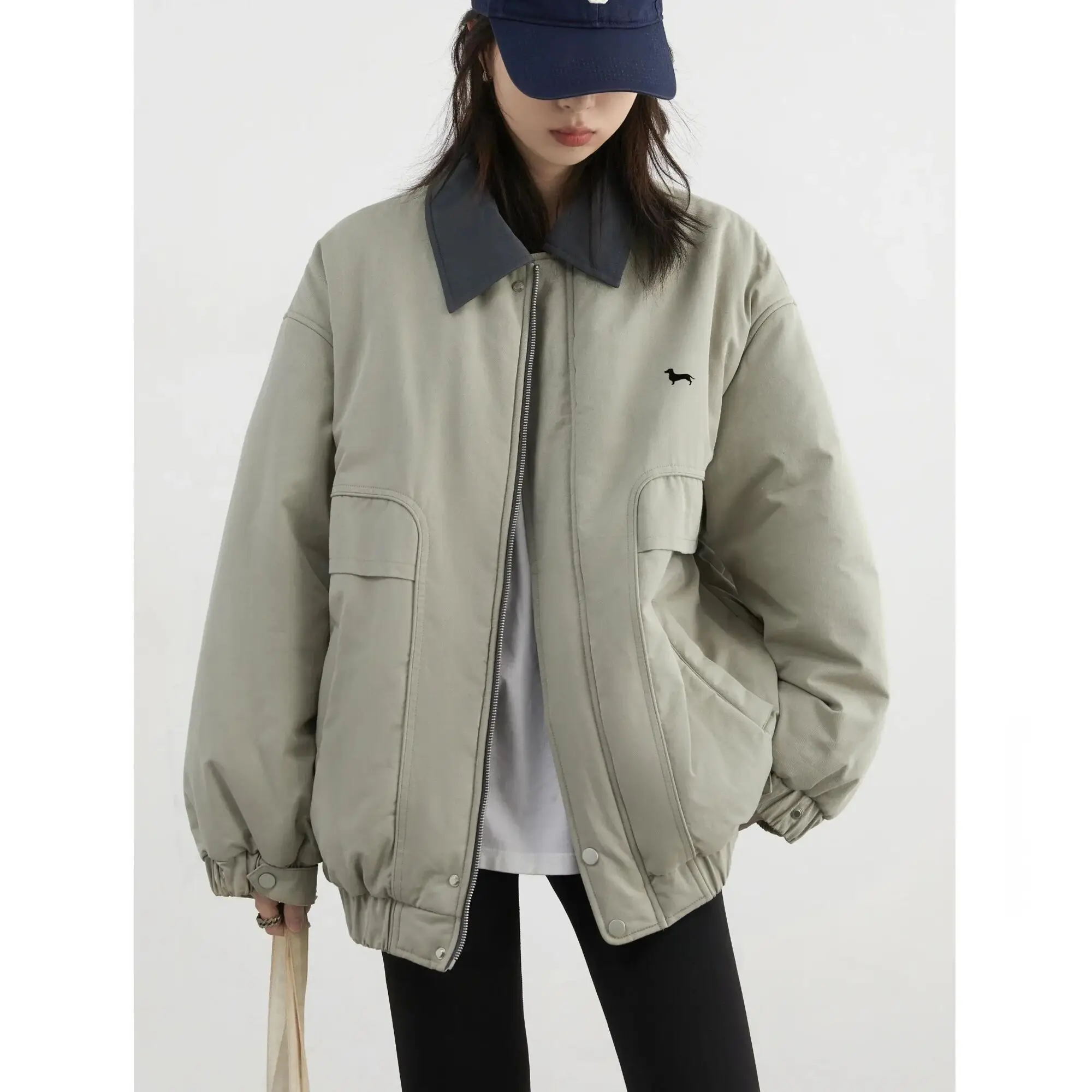 UMI MAO แฟชั่นผู้หญิงเสื้อหลวมสบายๆผ้าฝ้ายหนาเสื้อแจ็คเก็ตหญิงเสื้อ Workwear ฤดูใบไม้ร่วงฤดูหนาว Y2K