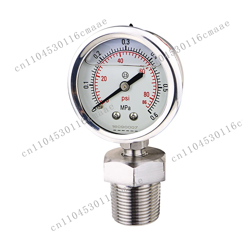 Manometer 3/4in. NPT Male Threaded Daiphragm Pressure Gauge-SS304 Stainless Steel Membrane Gauge
