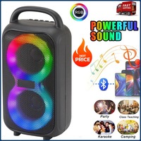 Portable Speakers Bluetooth Wireless Boombox Sound Large Speaker Dual 3 inche Subwoofer for Outdoor Dancing Famliy
