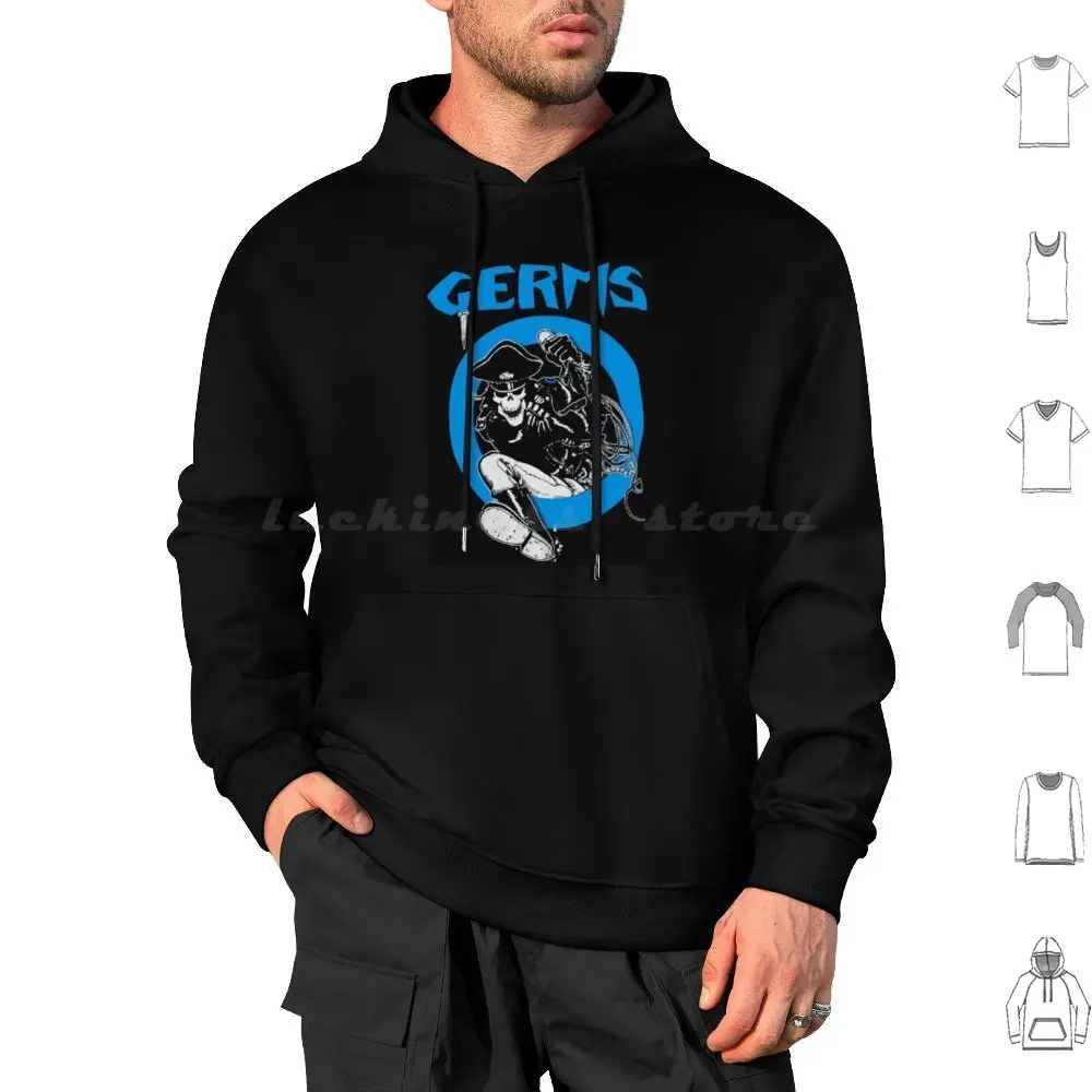 Germs Hoodie cotton Long Sleeve Germs Punk 80s 90s Roll Hardcore Crash Darby Moshing