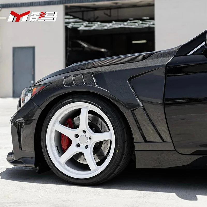 واقي الطين من ألياف الكربون لسيارة إنفينيتي Q50 2014-2023 واقي الطين الأمامي بفتحات تهوية للسيارة