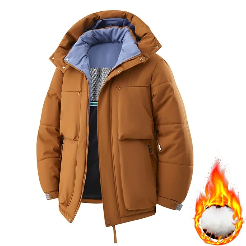 

Уличная мужская морозостойкая парка с капюшоном, осенне-зимняя спортивная куртка-пуховик на открытом воздухе, мужская утепленная хлопковая стеганая куртка