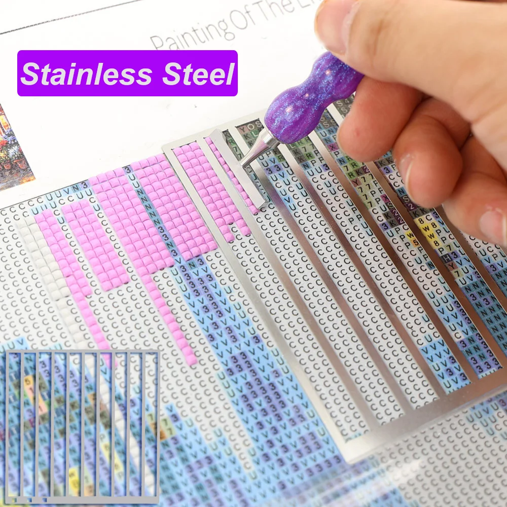 DIY Diamond Painting Ruler Non-Slip Textured Grid Tool Ruler for Diamond Art Ruler Straight Drill Drawing Ruler