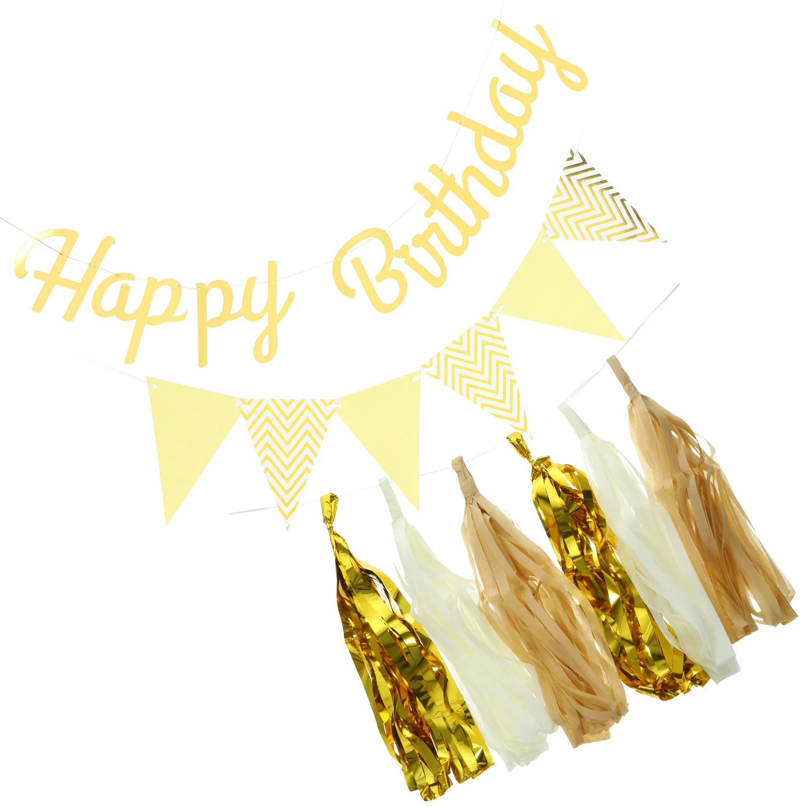 

Happy Birthday Banner Decor Photo Backdrop Wreath Golden Party Supplies Reusable Plastic Material Theme Room Decor