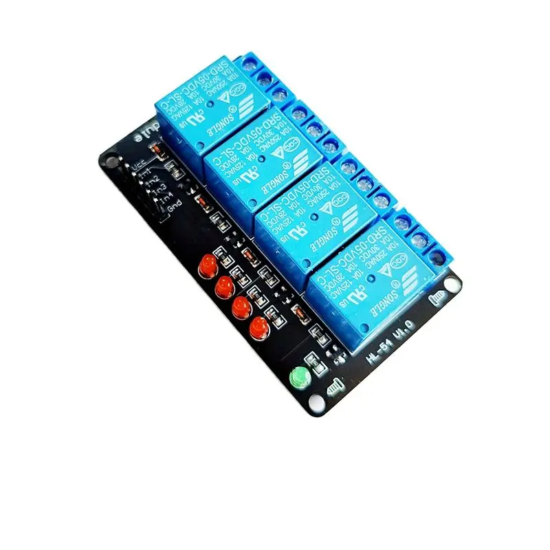 Single Chip Development with 4-Way Relay Expansion Board, Support for AVR, 51, PIC