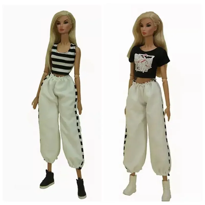 1/6 BJD Clothes For Barbie Doll Outfits Shirt Crop Tops Trousers Pants 11.5