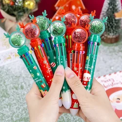 24 Pcs Christmas 10 Colors Ballpoint Pen Student Gift Stationery Handbook Pen