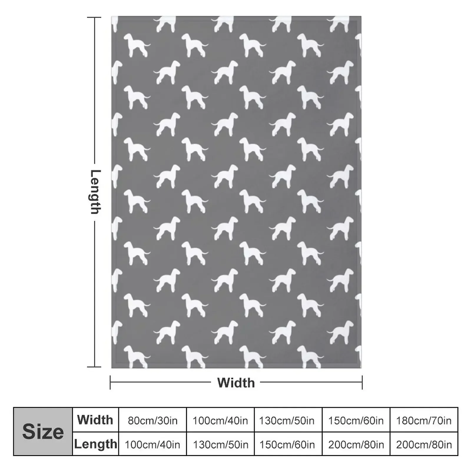 Bedlington Terrier Silhouette(s) Throw Blanket couch cozy soft plush fuzzy picnic outdoor blanket