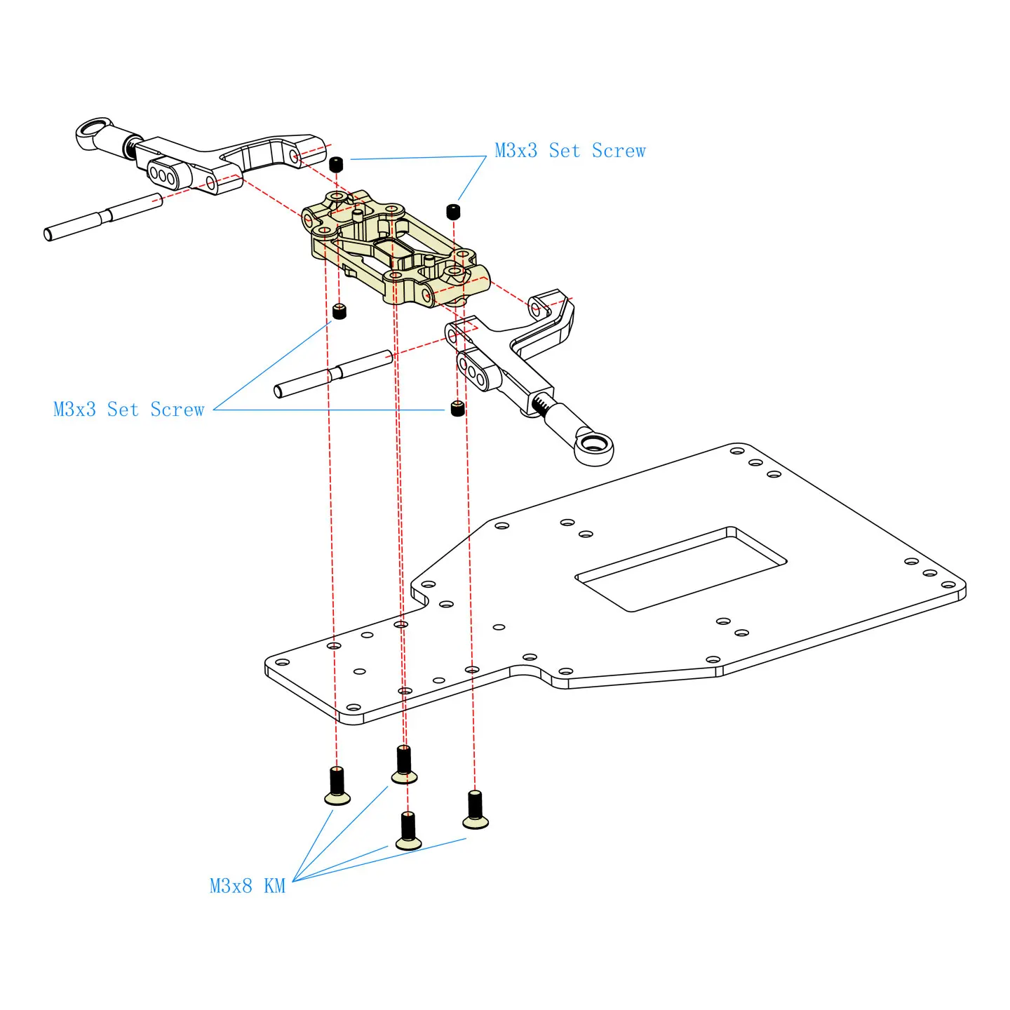 X-spede Kyosho 1/10 Fazer D2 FZD2 AE86 Aluminum Alloy Front Lower Arm