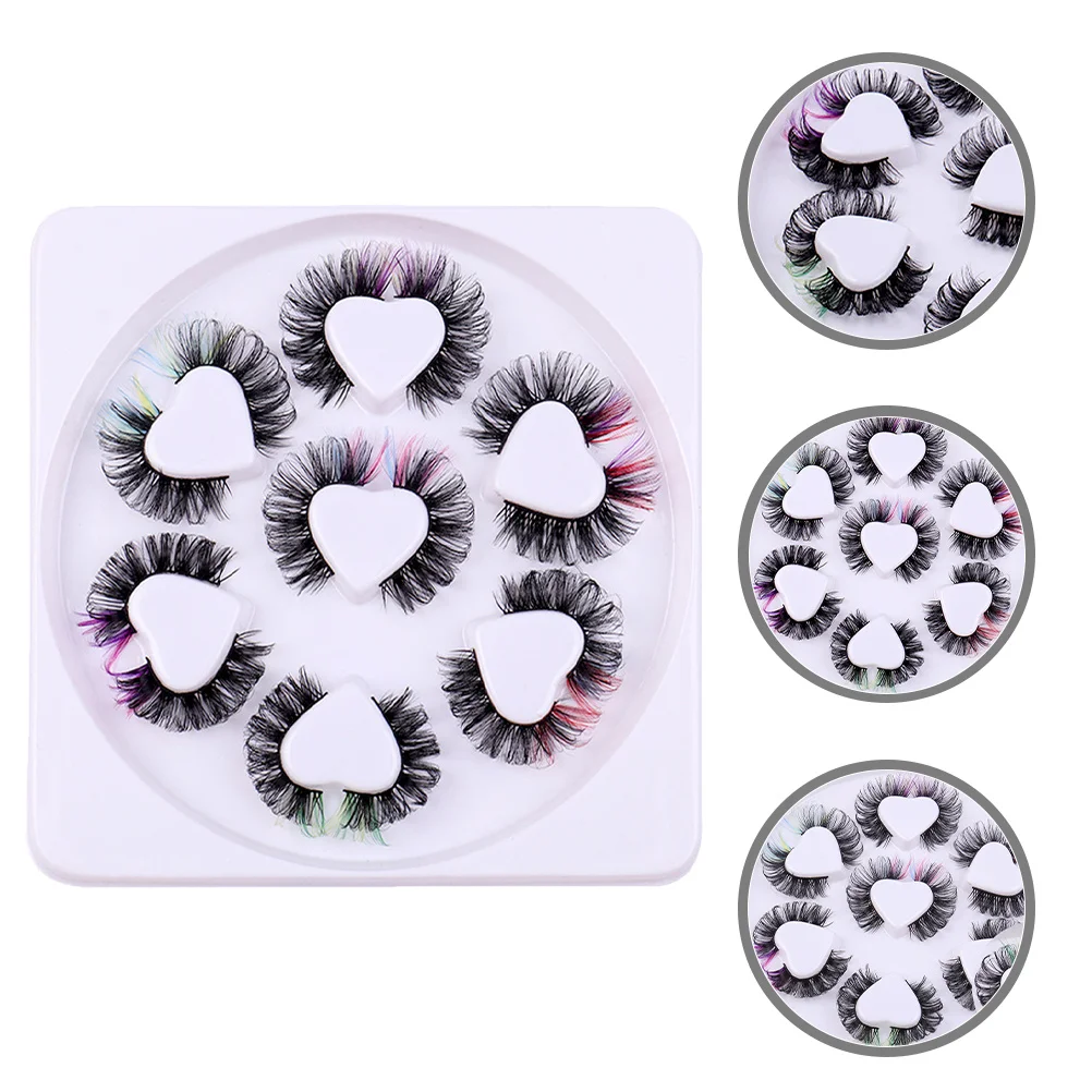 7 paires d'extensions de cils colorés boucles légères faux cils pour Cosplay scène maquillage Extension de cils cils Cosplay
