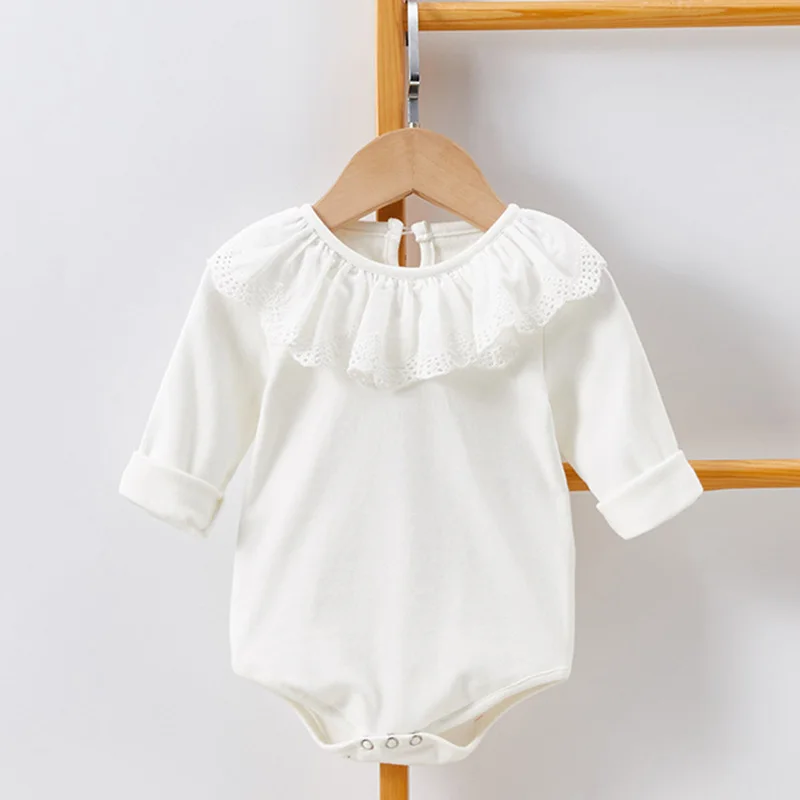 Newborn Baby Rompers For Baby Girl Romper Long Sleeve Clothes Sweet Lace Collar Girls Jumpsuit Spring Autumn Baby Boys Romper