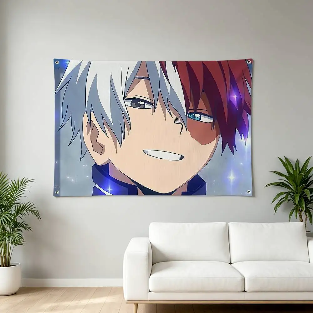 S-Shoto T-Todoroki My Hero-A Horizontal Tapestry Flag Banner Wall Hanging Lightweight Fabric Background for Home Party Decor