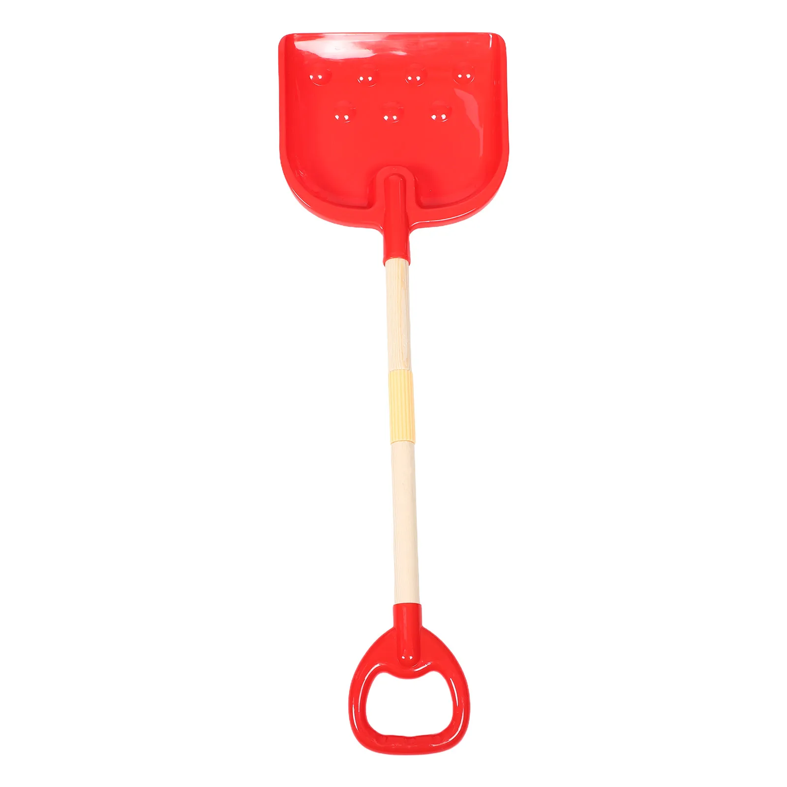 

Red Kids Shovel Wooden Plastic Snow Tool Vibrant Color Ergonomic Handle Lightweight Winter for Children