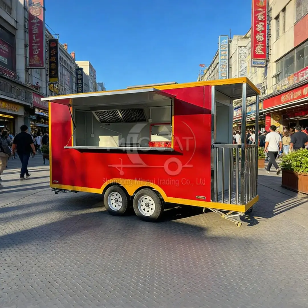

Мобильный грузовик для еды из нержавеющей стали, кухонная тележка, коммерческий прицеп для еды с кухонным оборудованием для уличной еды, бизнеса