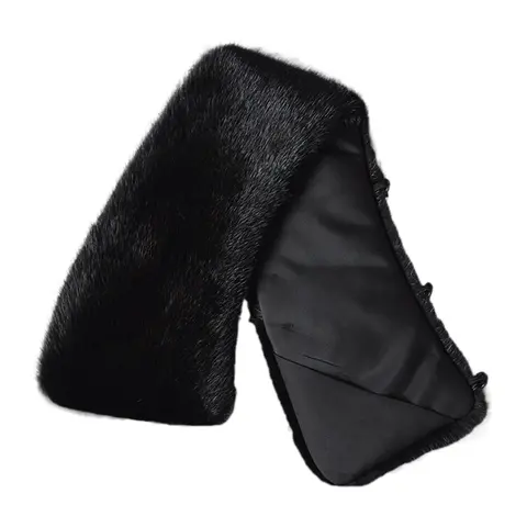 ZDFURS*100% Genuine Real Mink Fur Collar Men Winter Coat Scarf Accessory Women Jacket Fur Collar Black Coffee